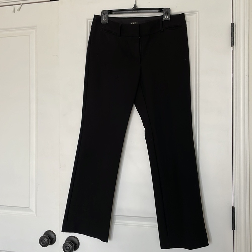 LOFT black, wide leg trouser.
